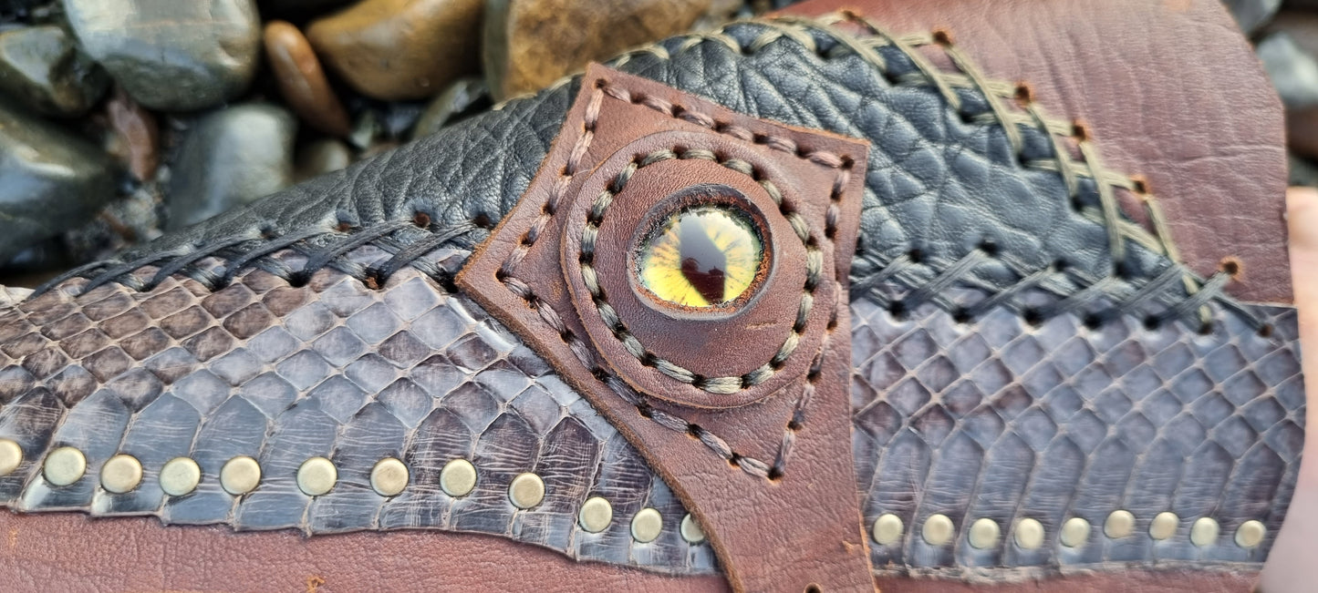 Double Snake Leather Bum Bags