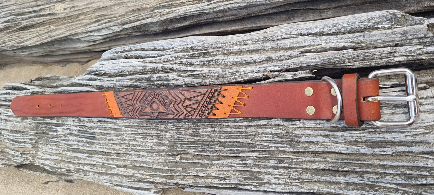 Handmade Engraved Dog Collar