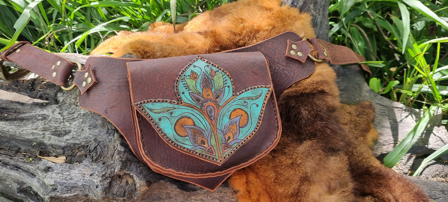 Carved Leather Bum Bag