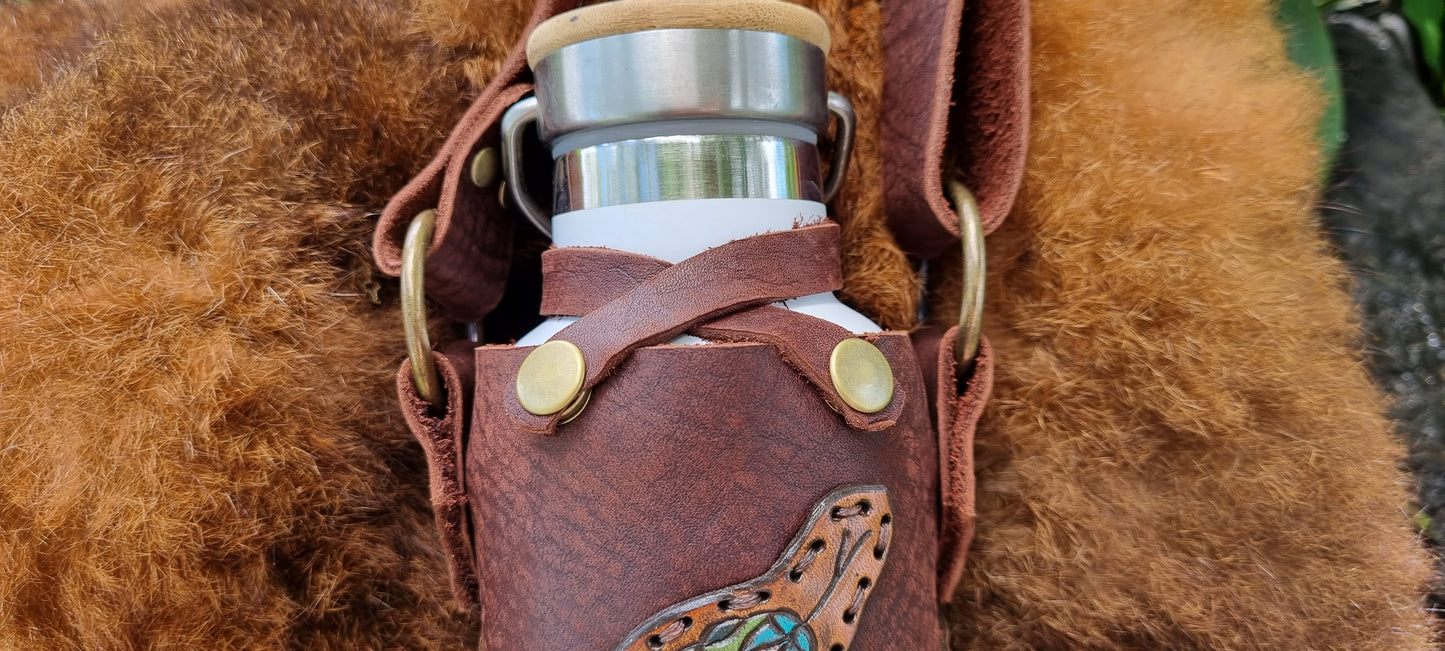 Handmade Snake Leather Drink Bottle Holder