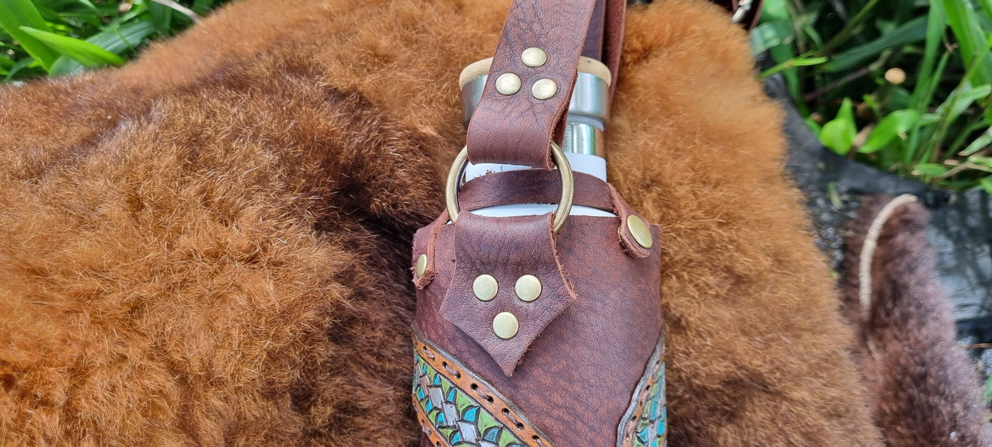 Handmade Snake Leather Drink Bottle Holder