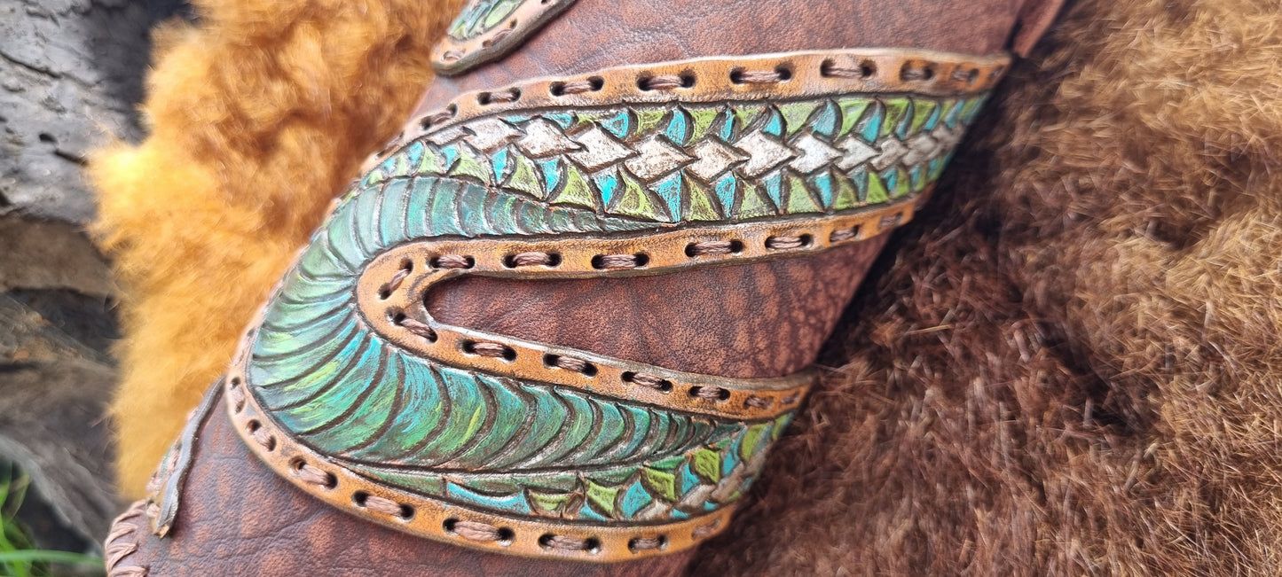 Handmade Snake Leather Drink Bottle Holder