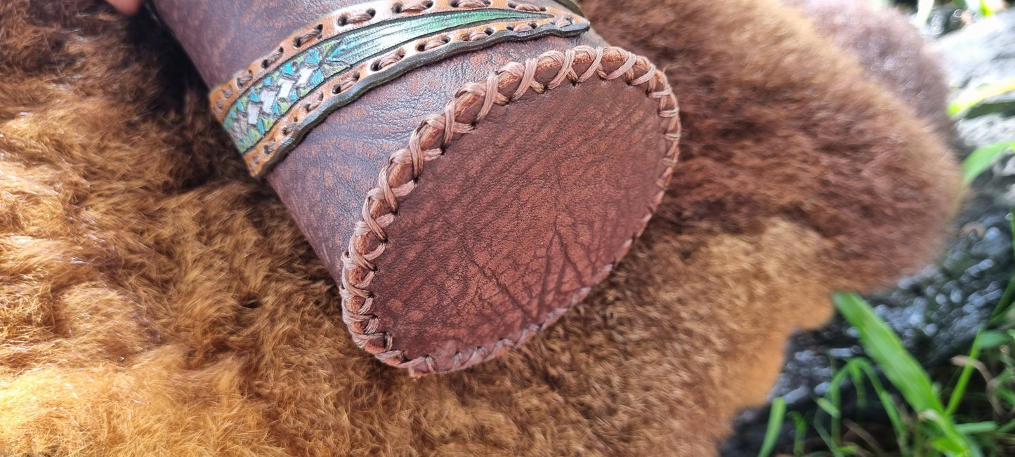 Handmade Snake Leather Drink Bottle Holder