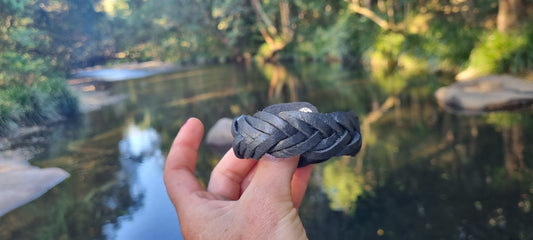 Braided leather bracelet