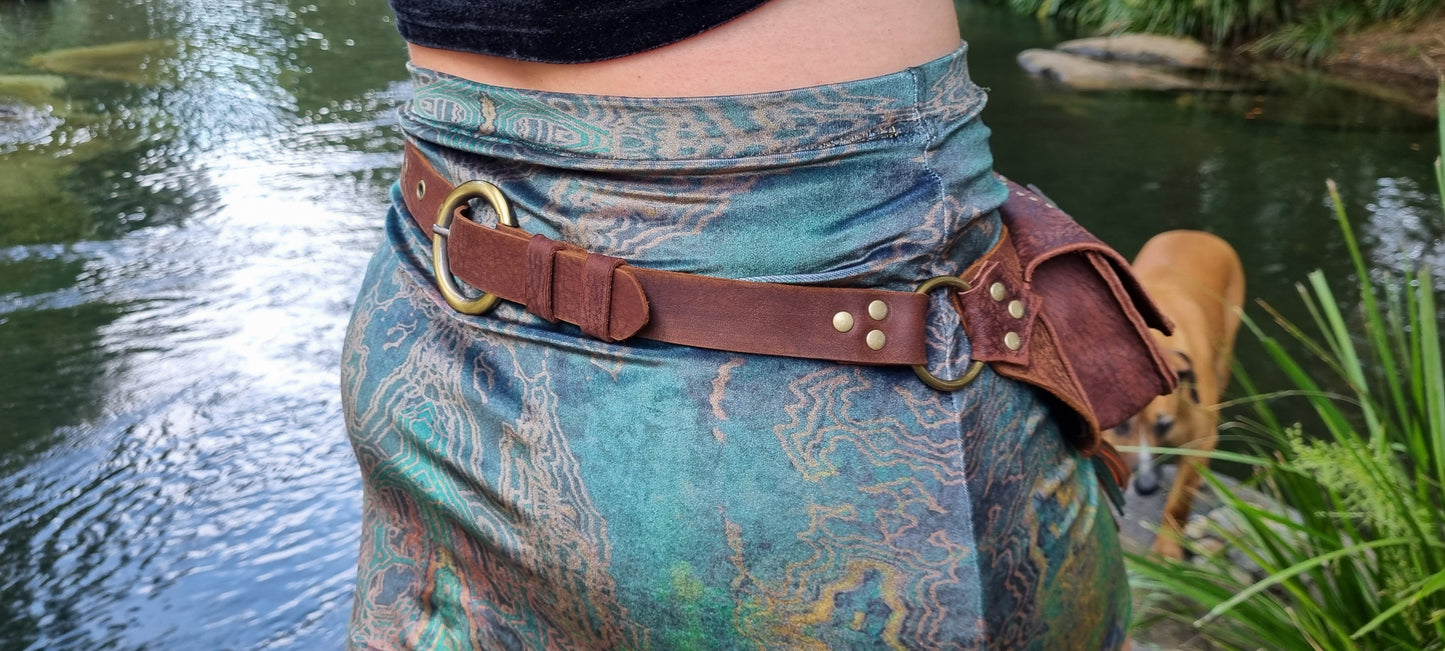 Engraved Womens Leather Bum Bag