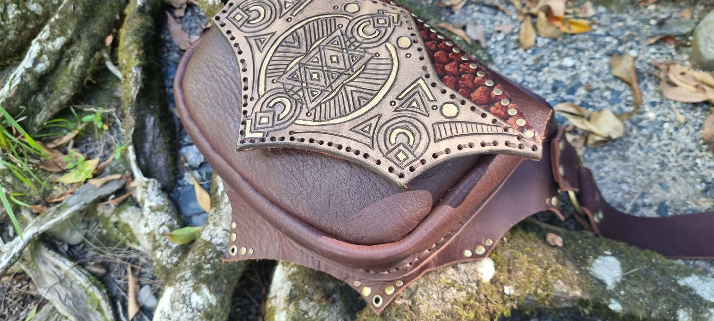 Handmade Tribal Leather Bum Bag