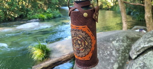 Handmade Leather Drink Bottle Holder