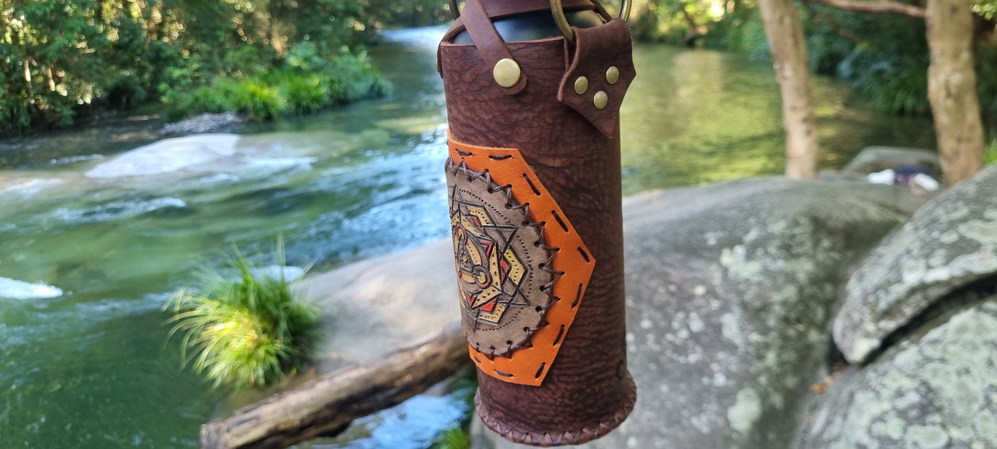 Handmade Leather Drink Bottle Holder