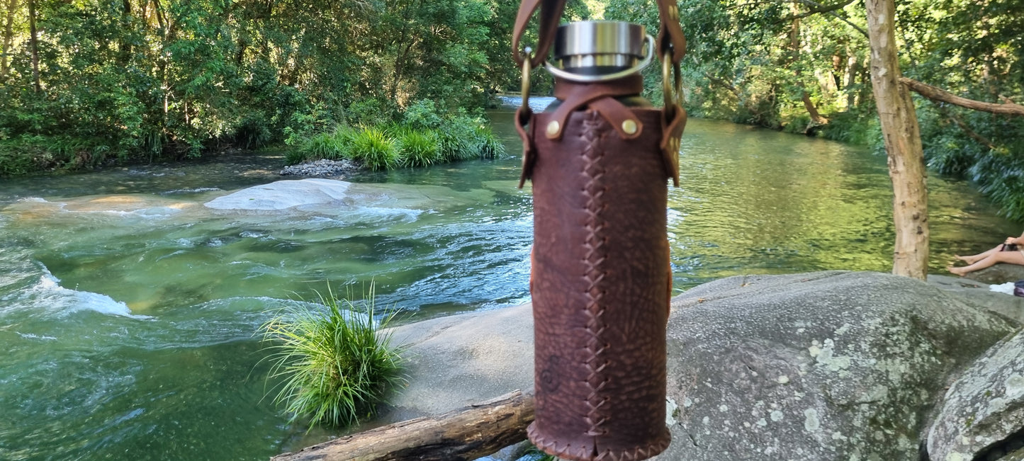 Handmade Leather Drink Bottle Holder