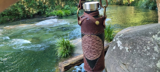 Sacred Leather Water Bottle Holder