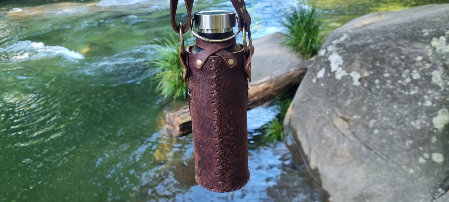 Sacred Leather Water Bottle Holder