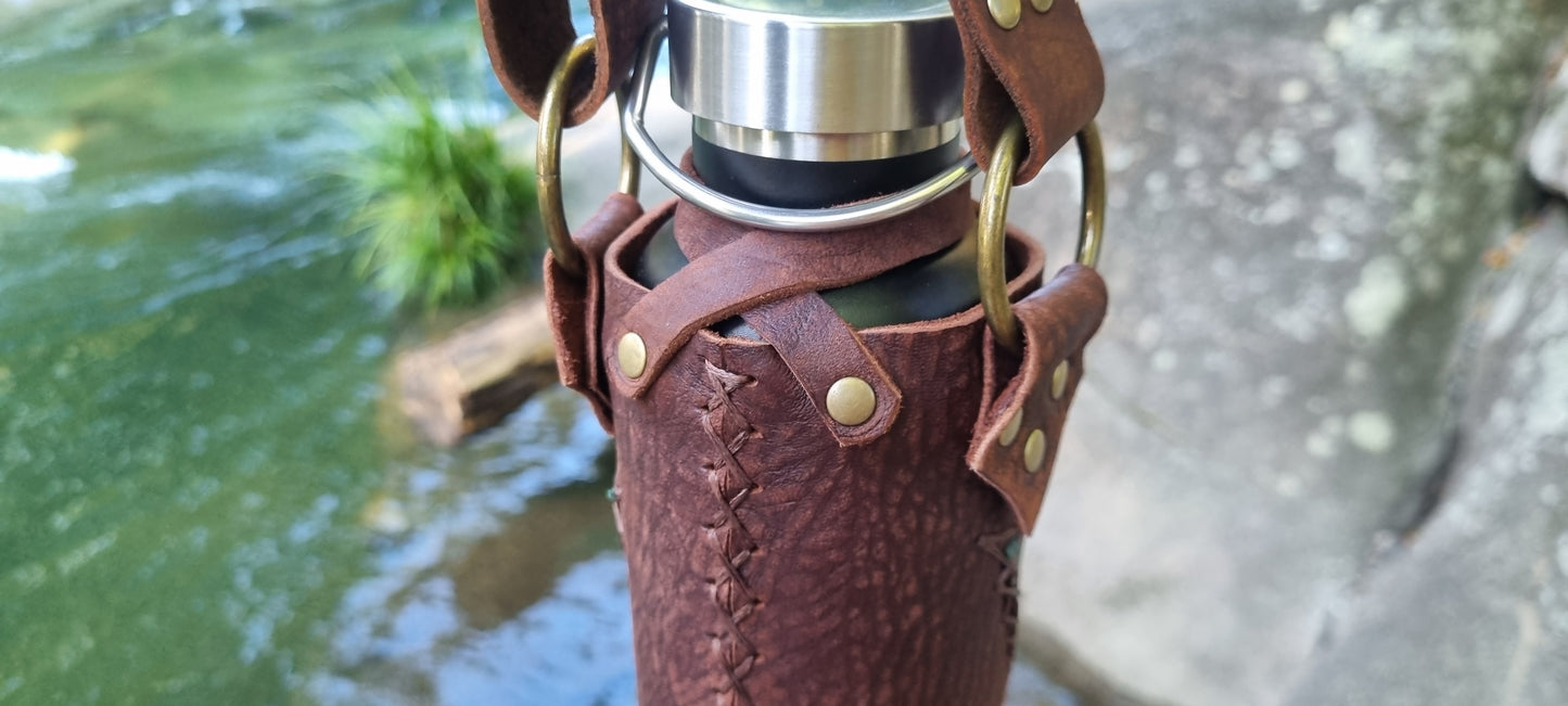 Sacred Leather Water Bottle Holder
