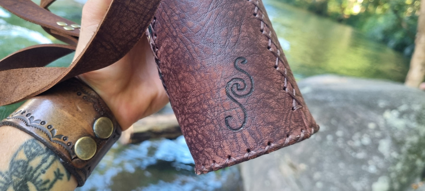 Sacred Leather Water Bottle Holder