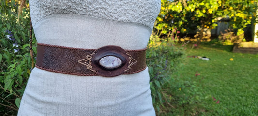 Decorative waist leather belt