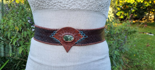 Decorative waist leather belt