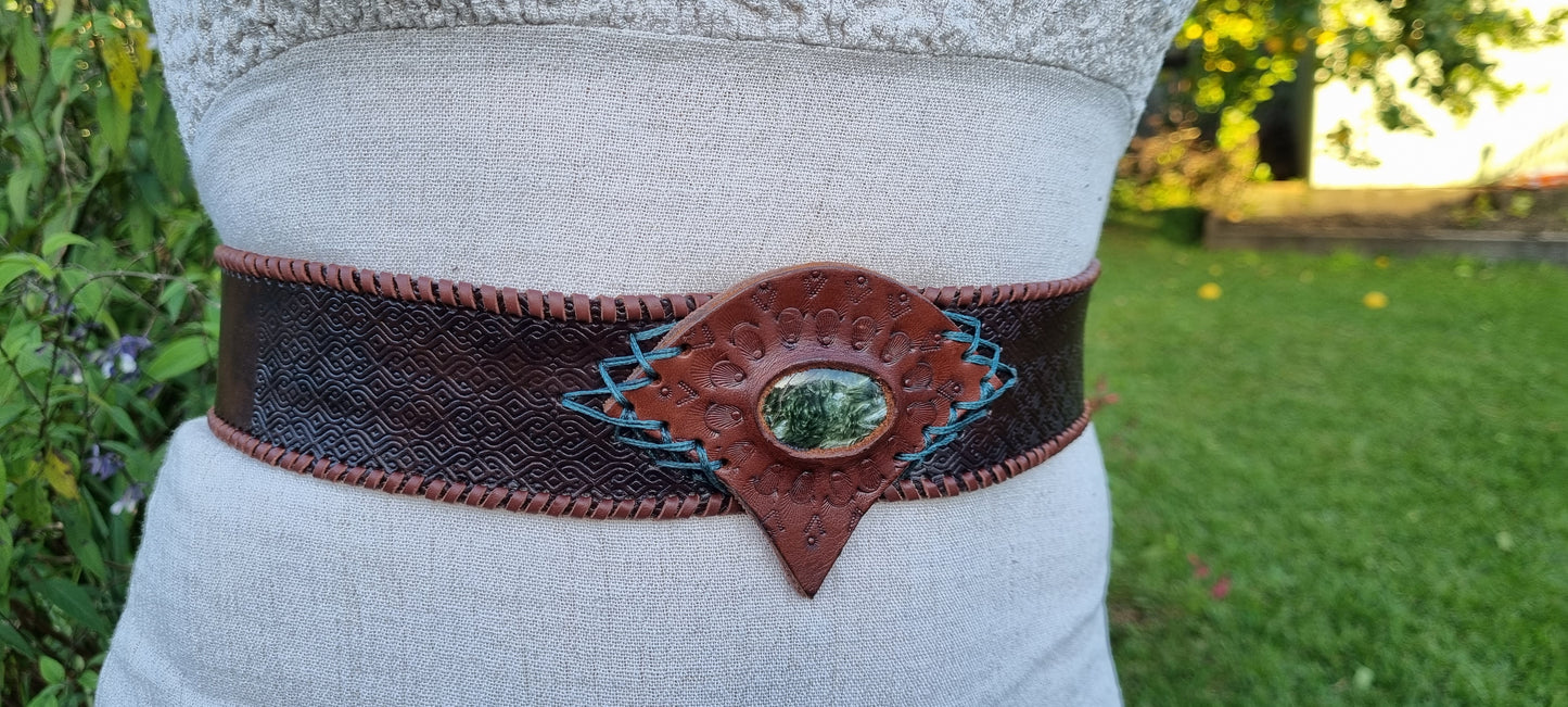 Decorative waist leather belt