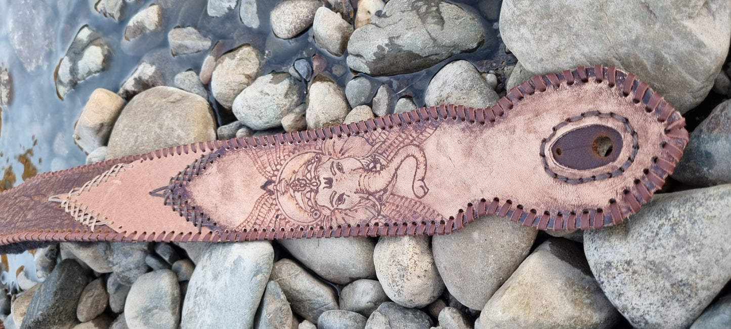 Custom leather guitar strap