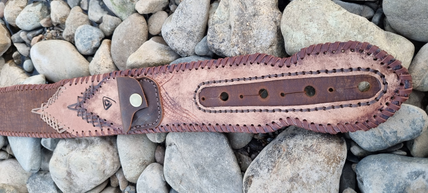 Custom leather guitar strap