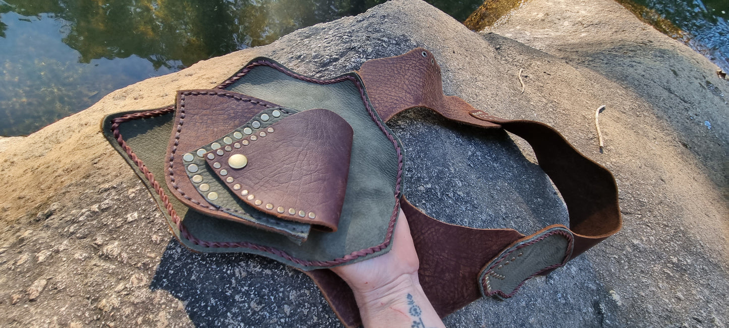 Leather vest bags