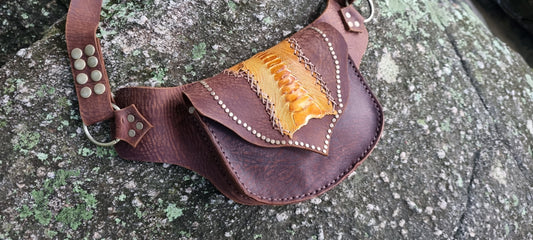 Emu skin hip bag