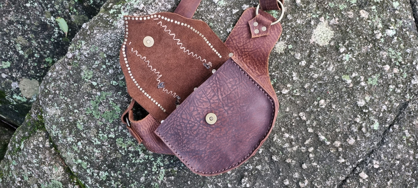 Emu skin hip bag