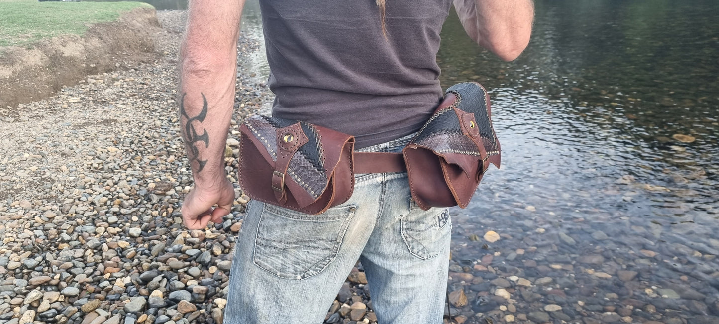 Snake double bag belt