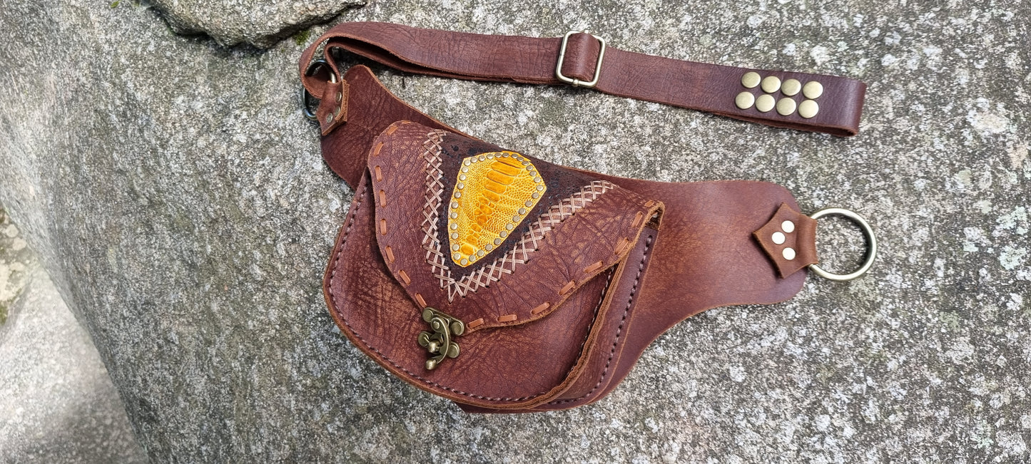 Emu skin hip/bum bag