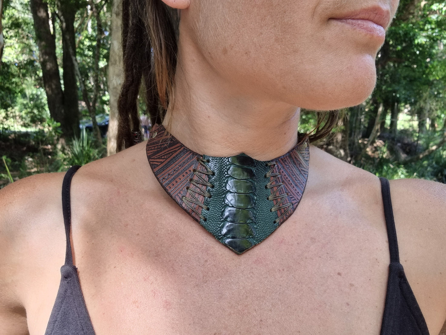 Leather choker/ necklace