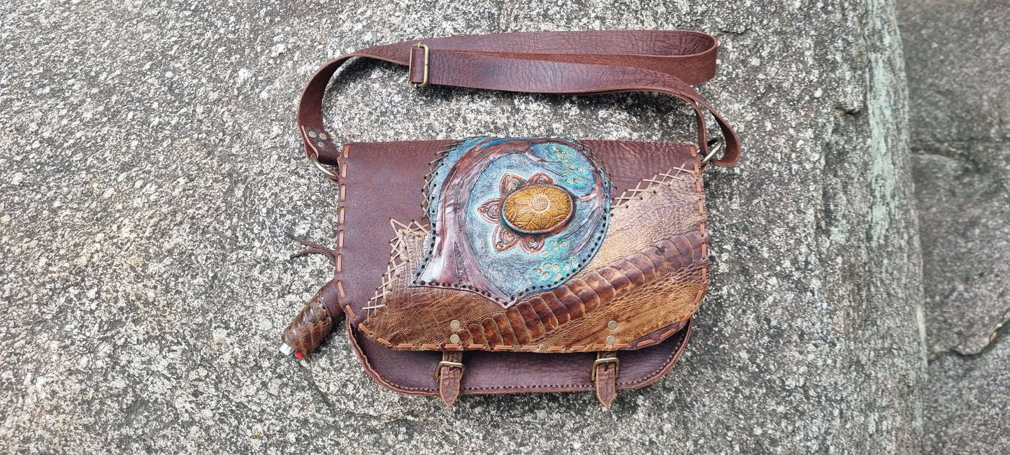 Ostrich Skin Medicine Bag