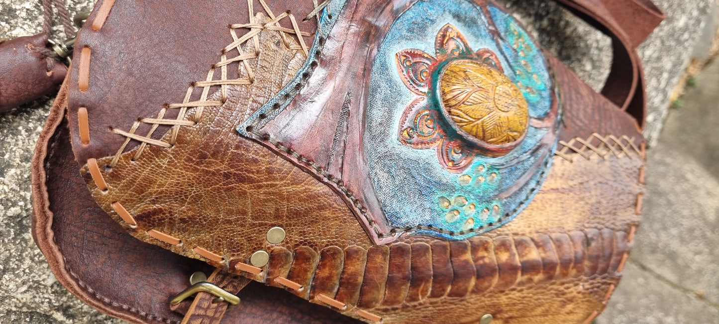 Ostrich Skin Medicine Bag