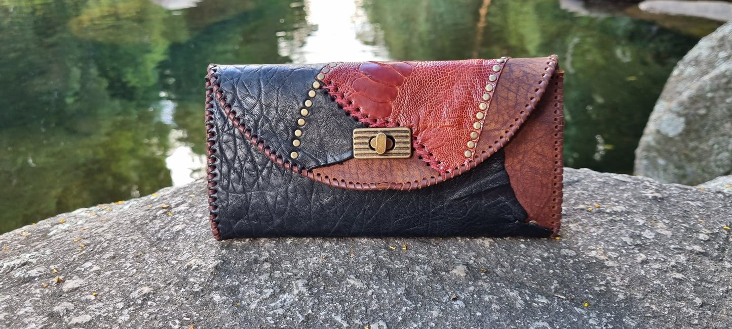 Emu skin purse