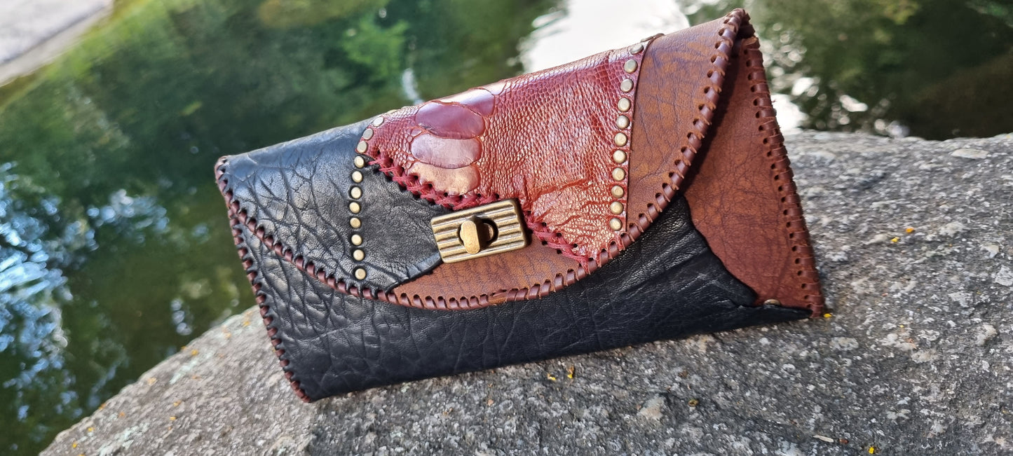 Emu skin purse