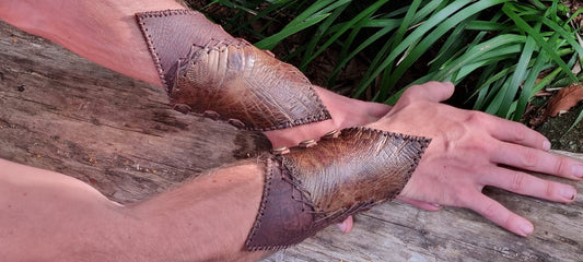 Ostrich leather gauntlets