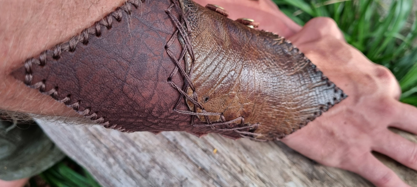 Ostrich leather gauntlets