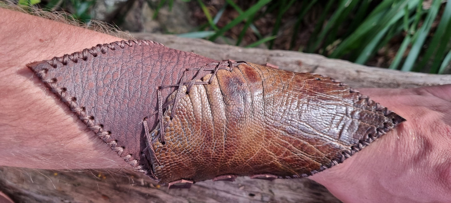 Ostrich leather gauntlets