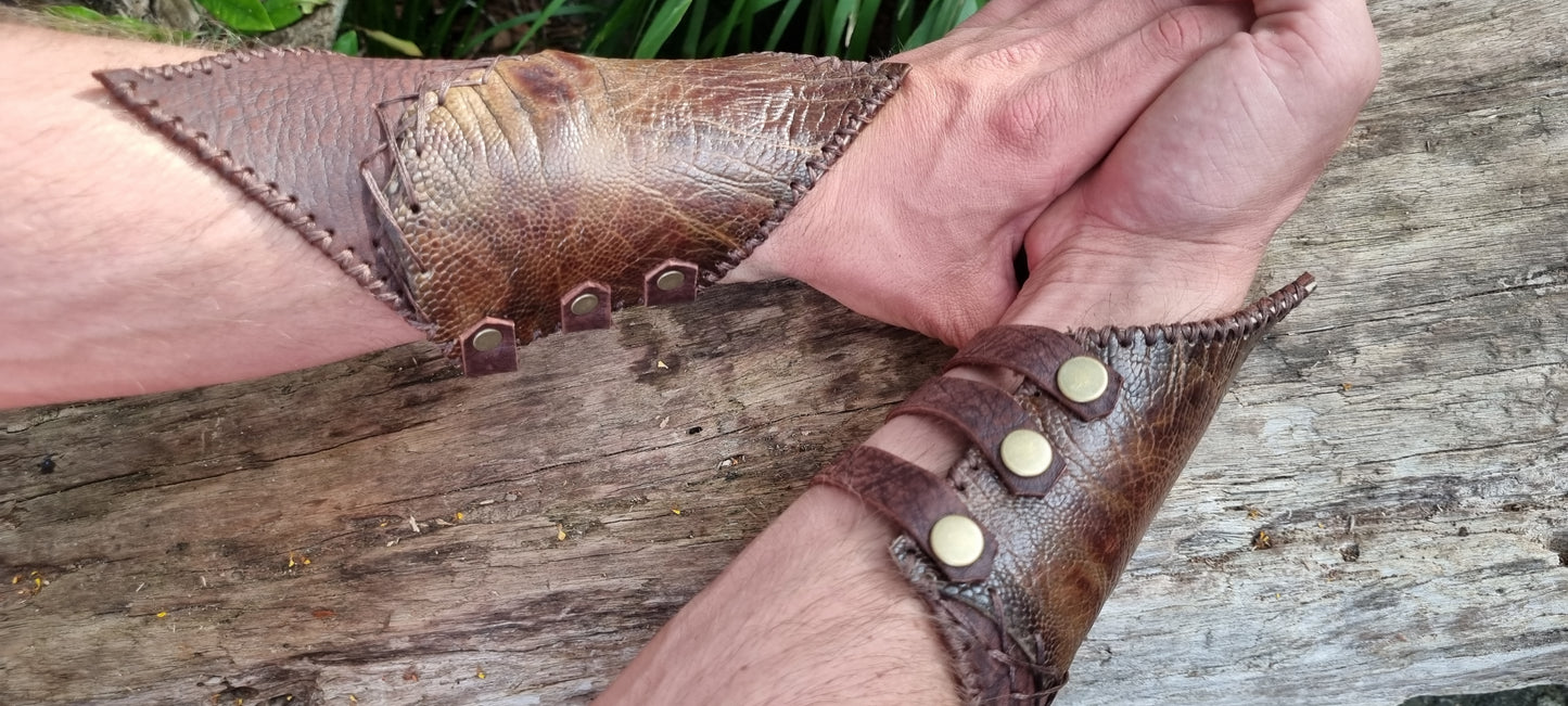 Ostrich leather gauntlets