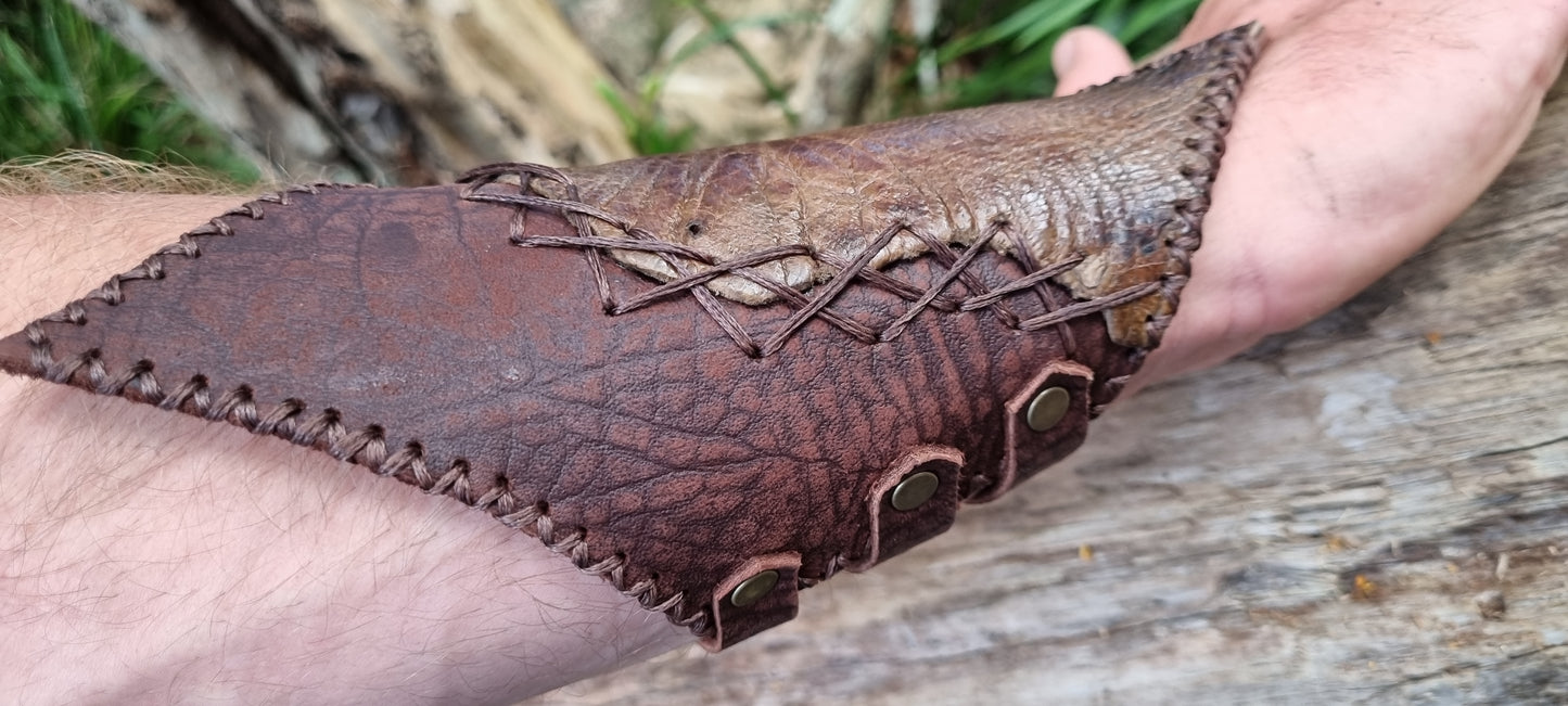 Ostrich leather gauntlets