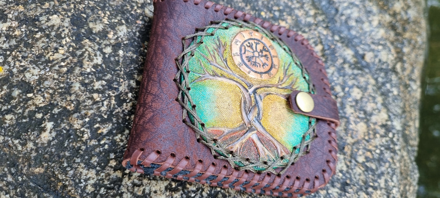 Hand stamped wallet