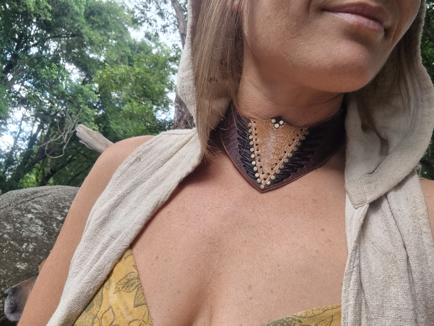 Leather choker/ necklace