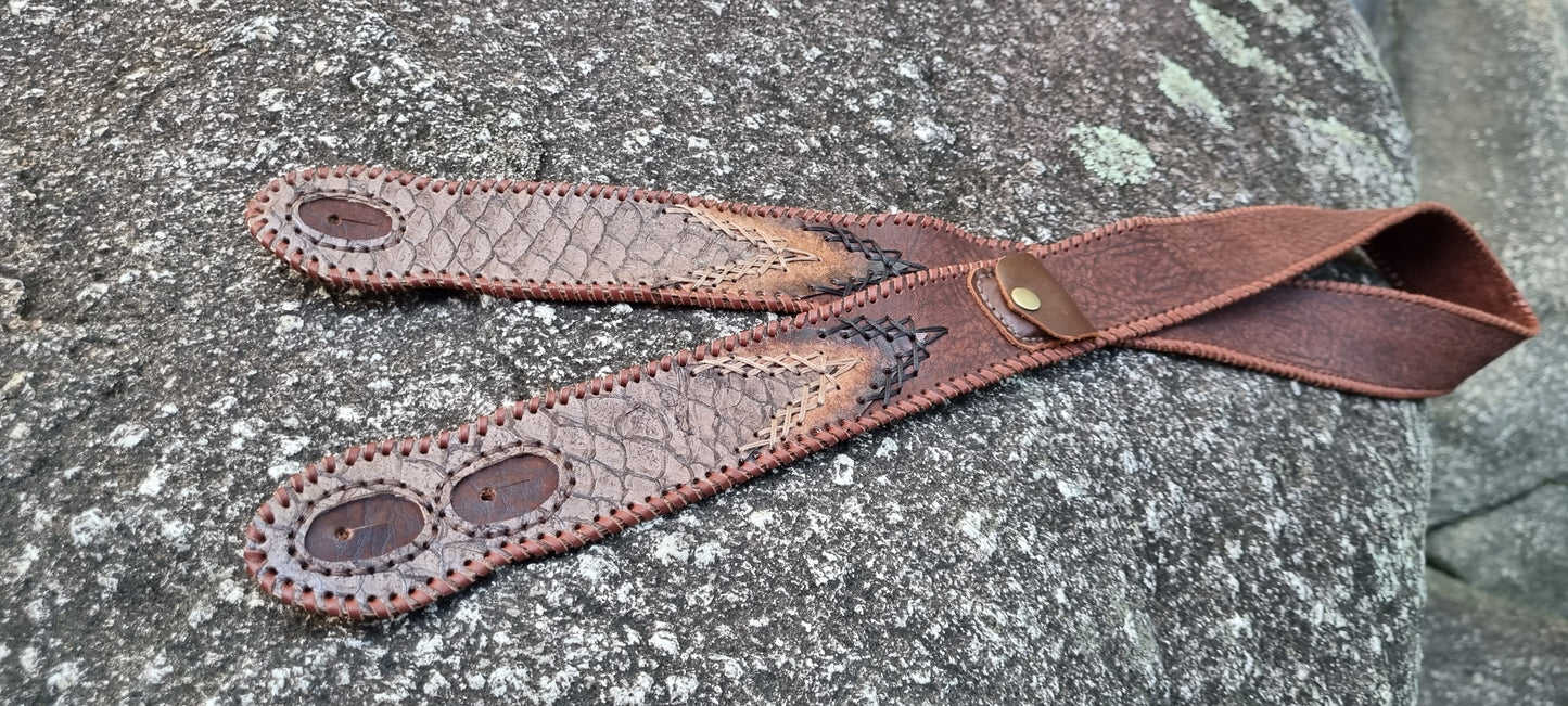 Custom leather guitar strap