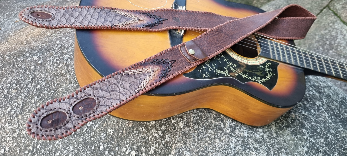 Custom leather guitar strap