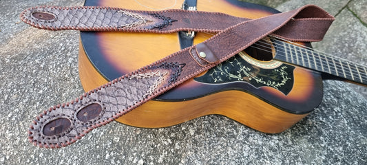 Custom leather guitar strap