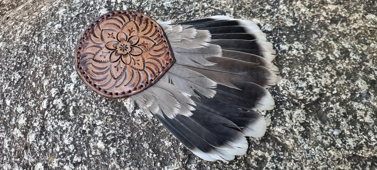 Crested pigeon wing and tail smudge fans