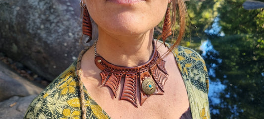 Tribal leather choker/ necklace