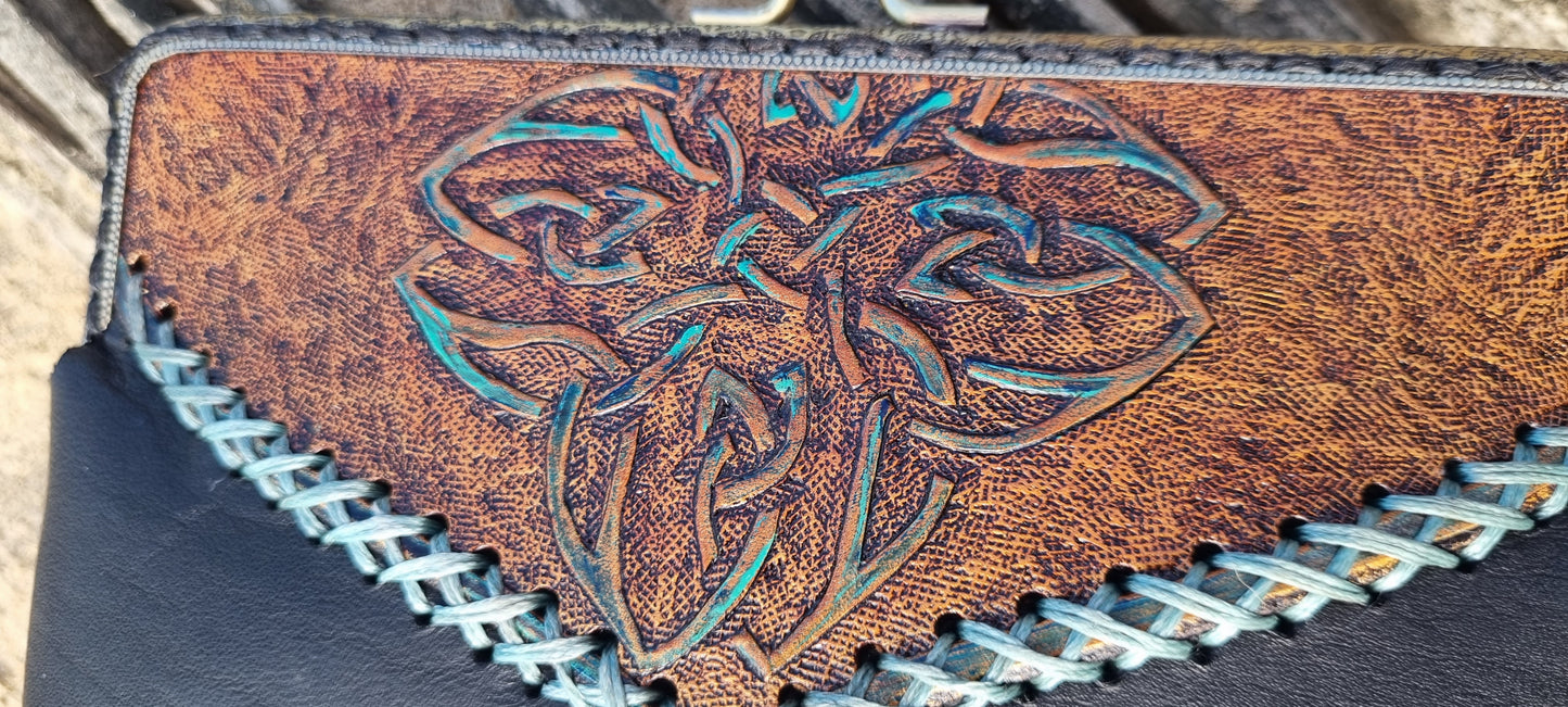 Carved clip purse