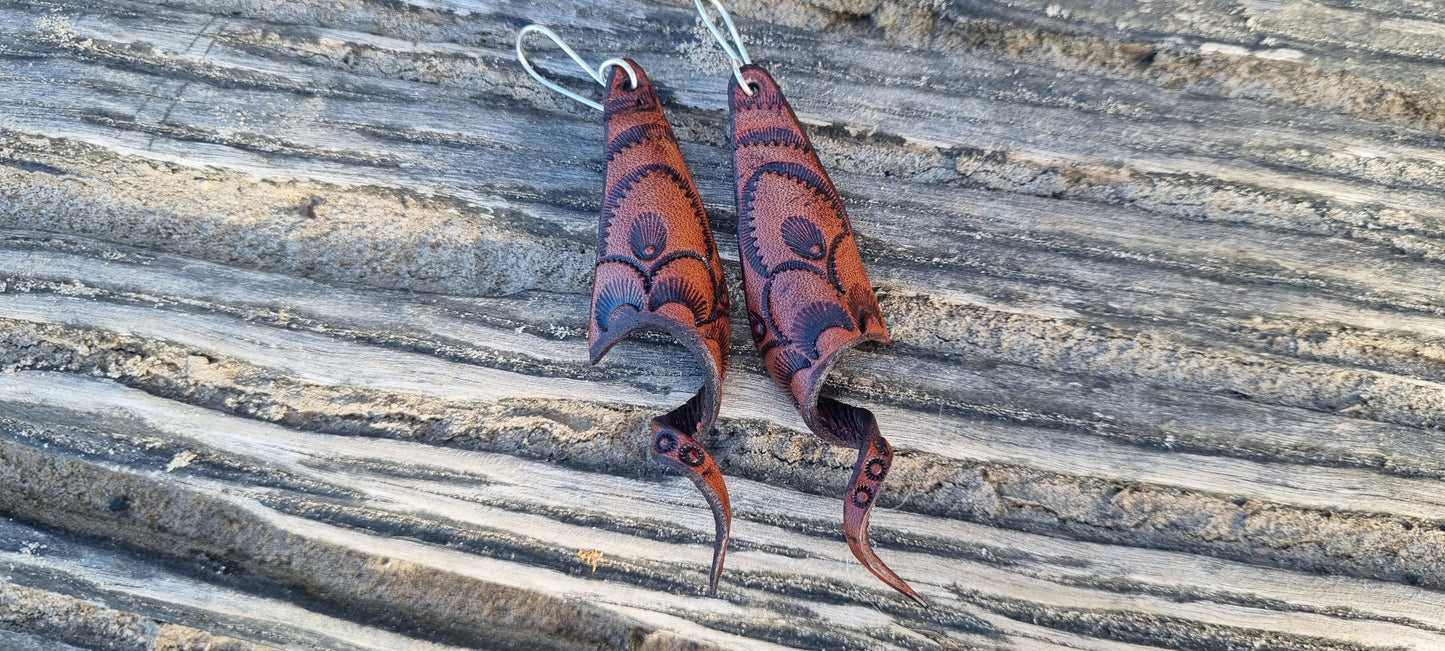 Tribal leather earrings