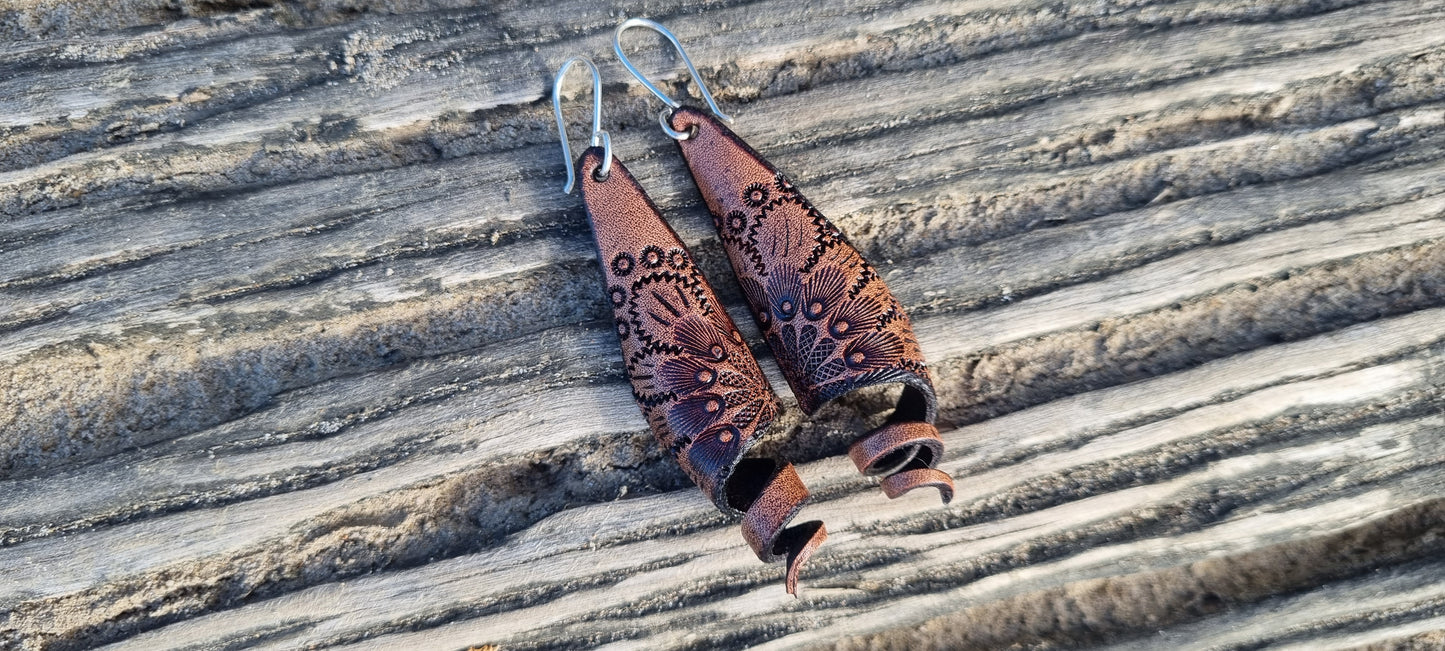 Tribal leather earrings