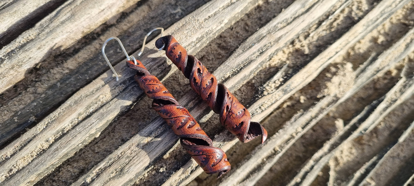 Tribal leather earrings