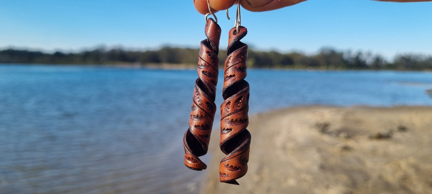 Tribal leather earrings