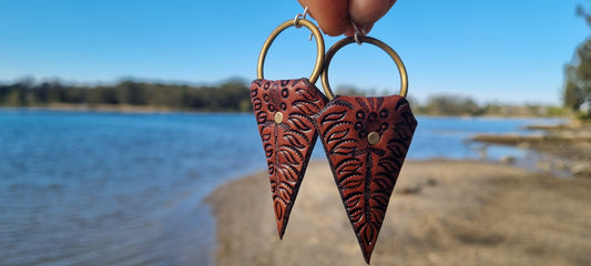 Tribal leather earrings